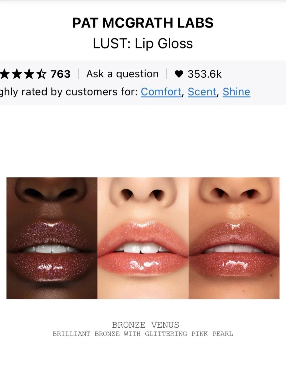Pat McGrath Bronze Venus Lip Gloss NWOB